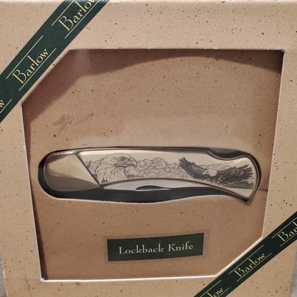 Collectible Motorcycle Knife - Silver Barlow Swiss Knife & Lock Back - Picture 4 of 13